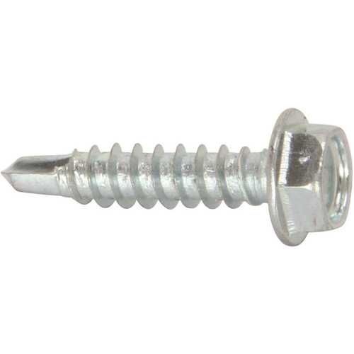 #10 x 1-1/4 in. External Hex Washer Head Self-Drilling Screw Zinc - pack of 500