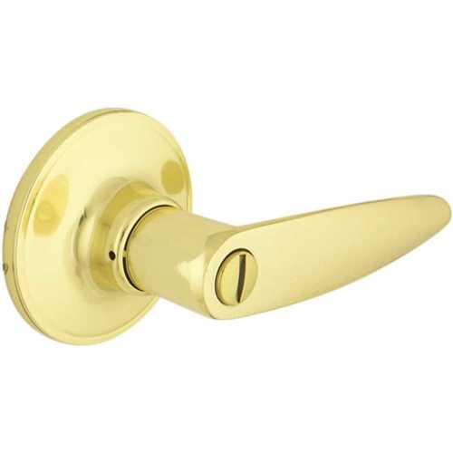 Straight Polished Brass Bed and Bath Door Lever