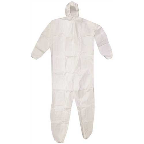 Trimco 09621HD-XCP25 SuperTuff White Heavy Duty Painter's Coverall with Hood L - Bulk Pack 25/cs - pack of 25