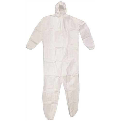 SuperTuff White Heavy Duty Painter's Coverall with Hood M - Bulk Pack 25/cs