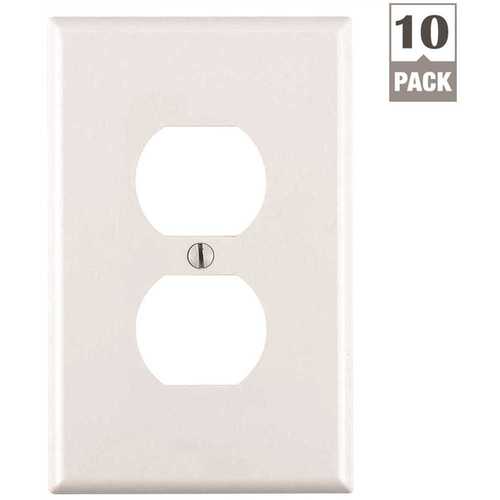 Leviton M52-00PJ8-0WM 1-Gang White Midway Duplex Outlet Nylon Wall Plate - pack of 10