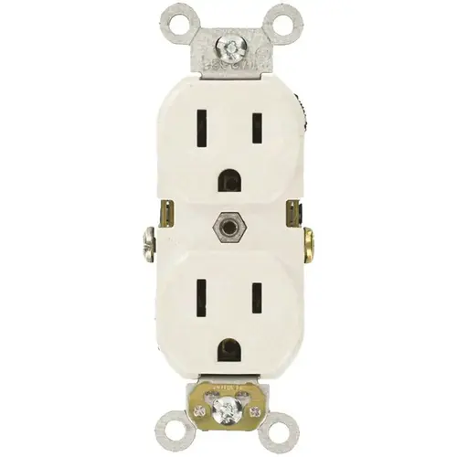 Leviton M22-CBR15-WMP 15 Amp Commercial Grade Duplex Outlet, White - pack of 10