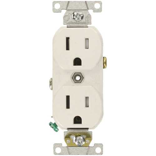 15 Amp Commercial Grade Tamper Resistant Duplex Outlet, White - pack of 10