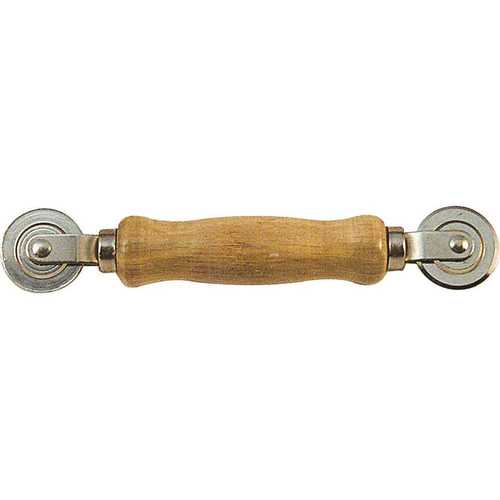 Screen Rolling Tool with Wood Handle and Steel B.B. Wheels, for 0.130 in. to 0.180 in. Spline