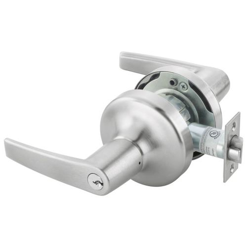 Office Entry Monroe Lever Grade 1 Cylindrical Lock with Para Keyway, 694 Latch, and 497-114 Strike US26D (626) Satin Chrome Finish