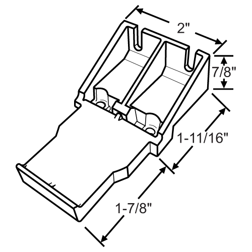 Fixed Patio Door Clip Long white