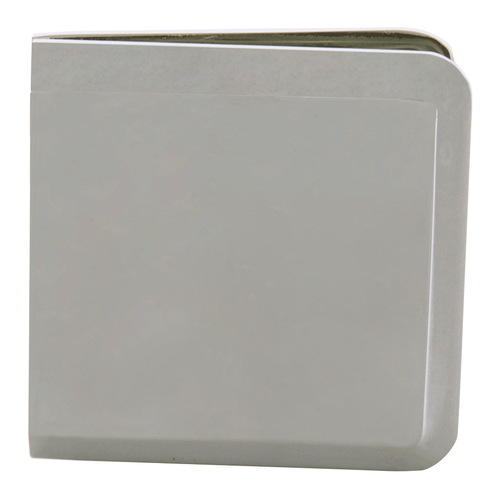Satin Nickel Beveled Hole-in-Glass Style Wall Mount Heavy-Duty Glass Clamp