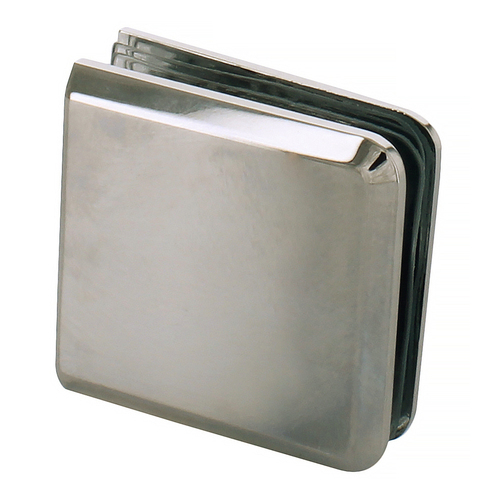 Satin Nickel Beveled Style Notch-in-Glass Fixed Panel U-Clamp