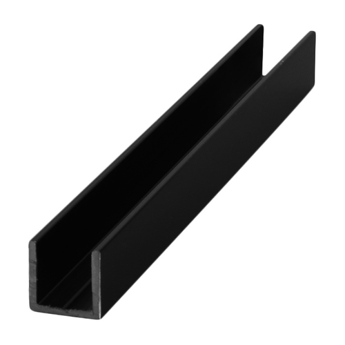 Black 3/8" Single Aluminum U-Channel 144" Stock Length