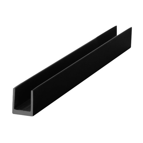 Black 1/4" Single Aluminum U-Channel  72" Stock Length