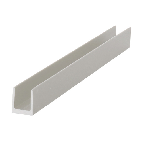 Brushed Nickel 1/4" Single Aluminum U-Channel 144" Stock Length