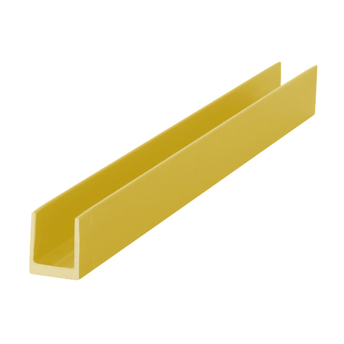 CRL D631GA Gold Anodized 1/4" Single Aluminum U-Channel 144" Stock Length