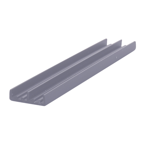 CRL D702GRY Gray Lower Plastic Track for 1/4" Sliding Panels - 144" Stock Length