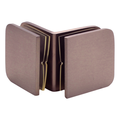 Brushed Bronze 90 Degree Traditional Style Glass-to-Glass Clamp