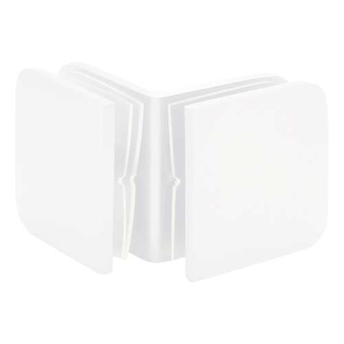 White 90 Degree Traditional Style Glass-to-Glass Clamp
