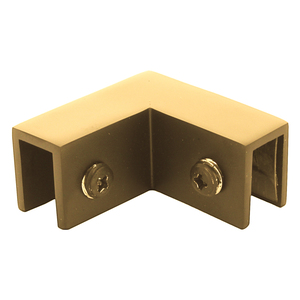 Polished Brass 90 Degree "Sleeve Over" Glass Clamp