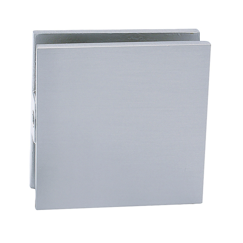 Satin Chrome Square Style Hole-in-Glass Fixed Panel U-Clamp