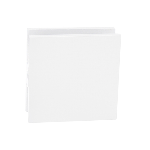 White Square Style Hole-in-Glass Fixed Panel U-Clamp