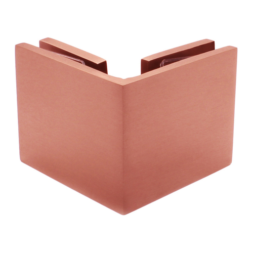 Antique Brushed Copper Square 90 Degree Glass-to-Glass Clamp