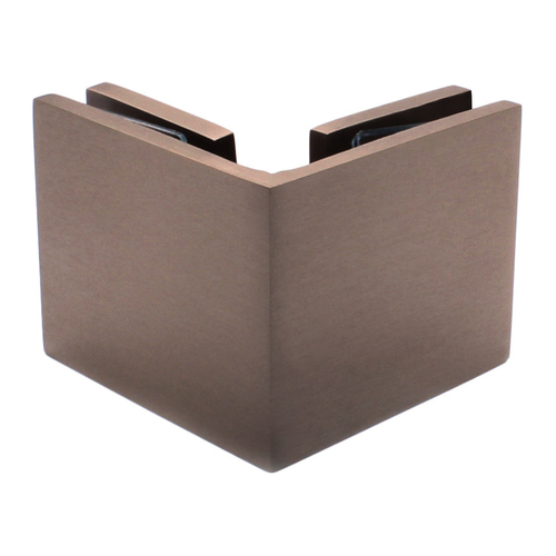 Brushed Bronze Square 90 Degree Glass-to-Glass Clamp