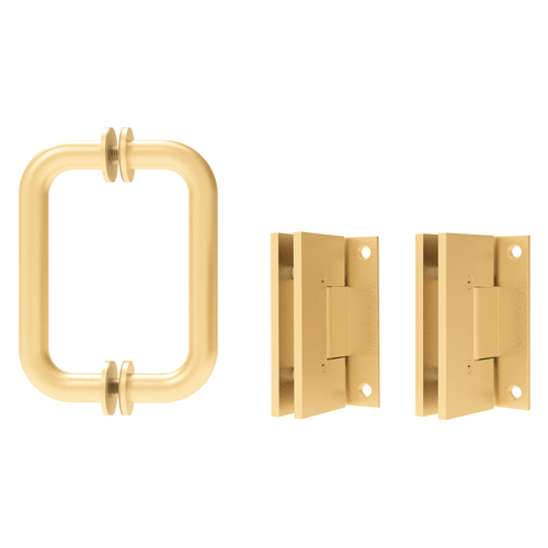 Polished Brass Vienna Shower Pull and Hinge Set