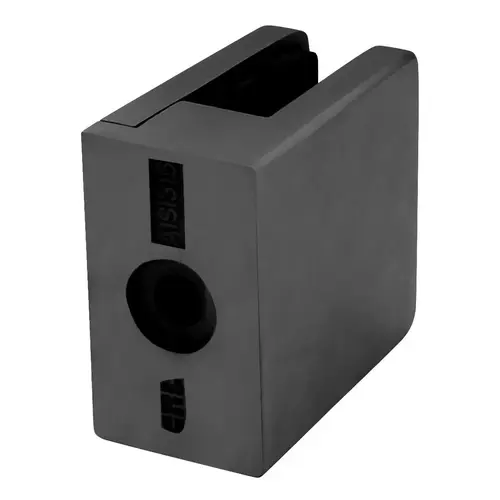 CRL Z912MBL Matte Black Z-Series Square Type Flat Base Stainless Steel Clamp for 1/2" Glass
