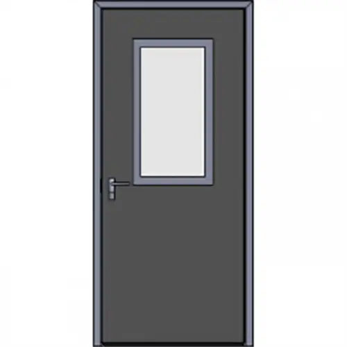 Custom Hollow Metal Bullet Resistant Door And Frame Assembly With Half Lite