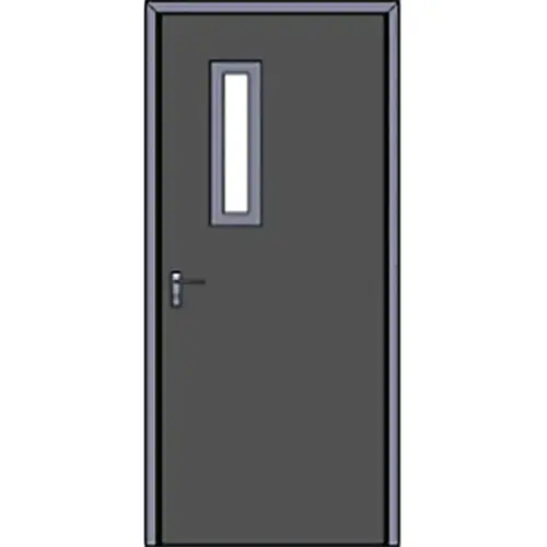 Custom Hollow Metal Bullet Resistant Door And Frame Assembly With Slim Lite