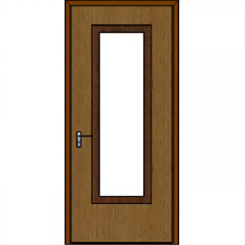 Custom Wood Bullet Resistant Door And Frame Assembly With Full Lite