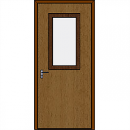 Armortex 1DFWHL Custom Wood Bullet Resistant Door And Frame Assembly With Half Lite