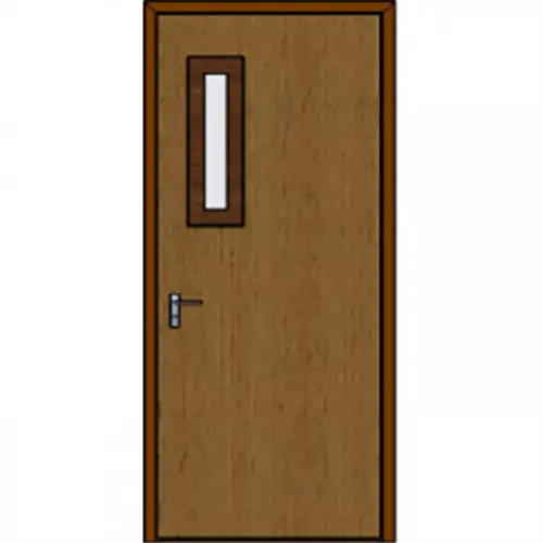 Custom Wood Bullet Resistant Door And Frame Assembly With Slim Lite