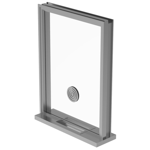 Custom Transaction Frame Window With Speak Thru Hollow Metal