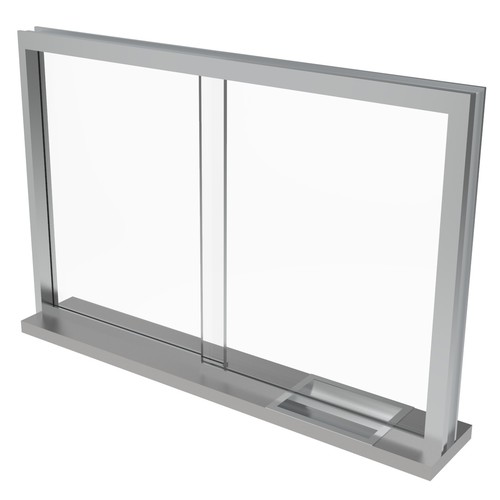 Custom Windows Sliding Transaction Frame Stainless Steel