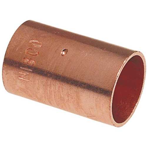 1/4 in. Copper Pressure Cup x Cup Coupling Fitting with Dimple Stop