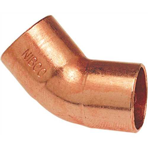 NIBCO I60634 3/4 in. Copper Pressure Cup x Cup 45 Degree Elbow Fitting
