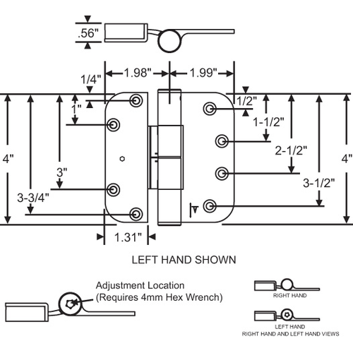 Hinge Adjustable Set Lh