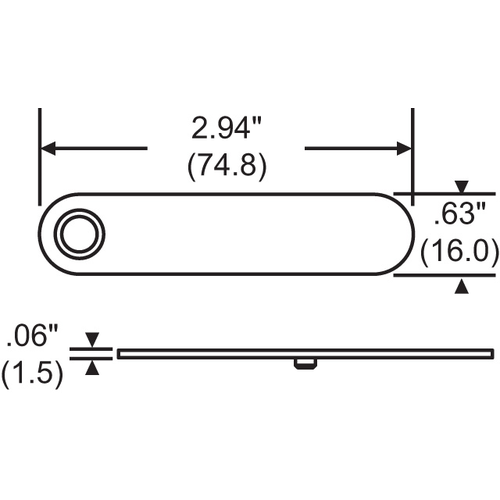 Shootbolt Cover Plate 16mm Backset 2.94in Length