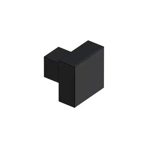 MODERN SQUARE KNOB, 1-1/4" x 1-1/4", SOLID BRASS in Paint Black