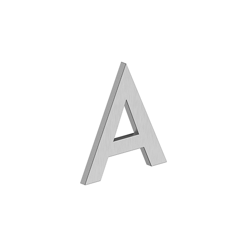 4" LETTER A, B SERIES WITH RISERS, STAINLESS STEEL in Brushed Stainless