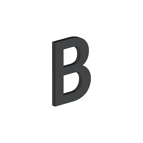 4" LETTER B, B SERIES WITH RISERS, STAINLESS STEEL in Paint Black