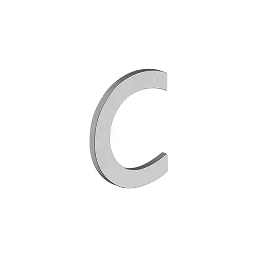 4" LETTER C, B SERIES WITH RISERS, STAINLESS STEEL in Brushed Stainless