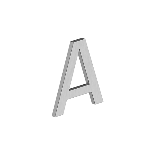 4" LETTER A, E SERIES WITH RISERS, STAINLESS STEEL in Brushed Stainless