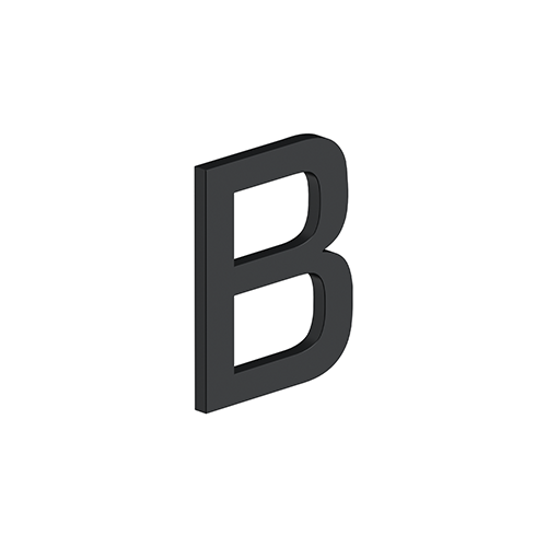 4" LETTER B, E SERIES WITH RISERS, STAINLESS STEEL in Paint Black