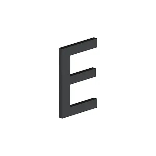 4" LETTER E, E SERIES WITH RISERS, STAINLESS STEEL in Paint Black