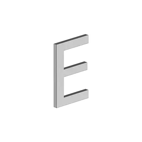 4" LETTER E, E SERIES WITH RISERS, STAINLESS STEEL in Brushed Stainless