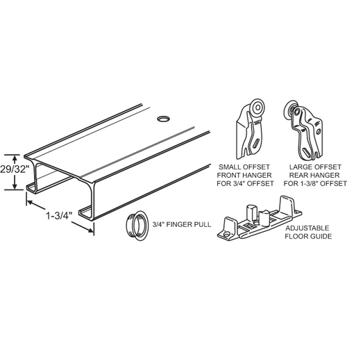 72in Door Track & Hardware Set