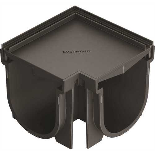 Deep Invisible Edge Black 90 Outer Corner for 5.4 in. Modular Trench and Channel Drain Systems