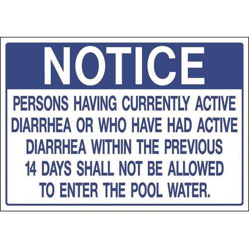 HY-KO PRODUCTS 20437 20 in. x 14 in. Pool Illness Sign