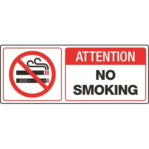 6 in. x 14 in. Attn No Smoking