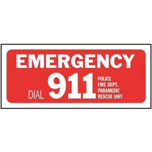 14 in. x 6 in. Emergency Dial 911 Sign